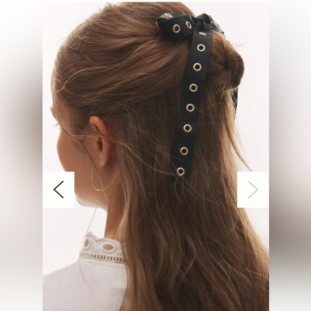 Anthropologie Faux Leather Grommet Bow clip NWT